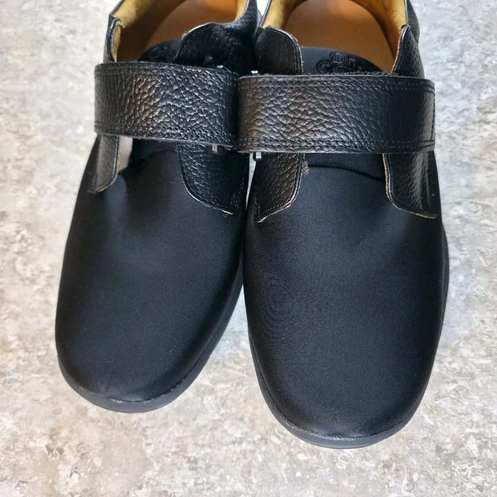 Dr. Comfort Brian X-Depth 6910 Black Leather Stretch Orthotic Shoes Mens 15 XW